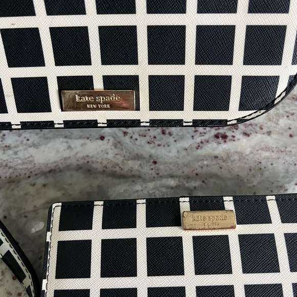 Kate Spade Black and White Checkered Crossbody Bag and wallet - Picture 9 of 9